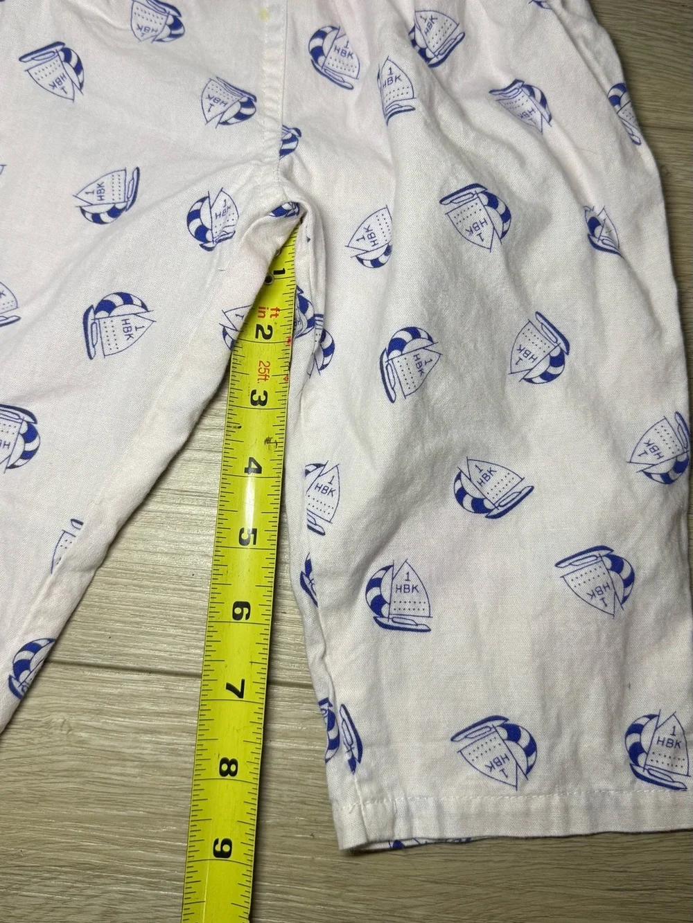 Vintage 1980s Bebe Boom Sailor Boats All Over Print Striped Pants